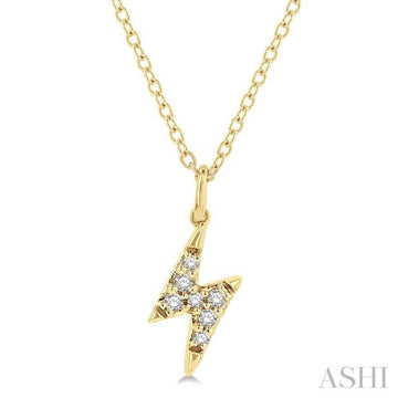 Lightning Bolt Shape Petite Diamond Fashion Pendant